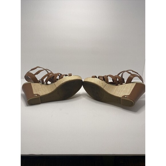 LIZ Claiborne Platform Wedges Womens Size 7 LC Crete Light Brown Sandals - Picture 9 of 10